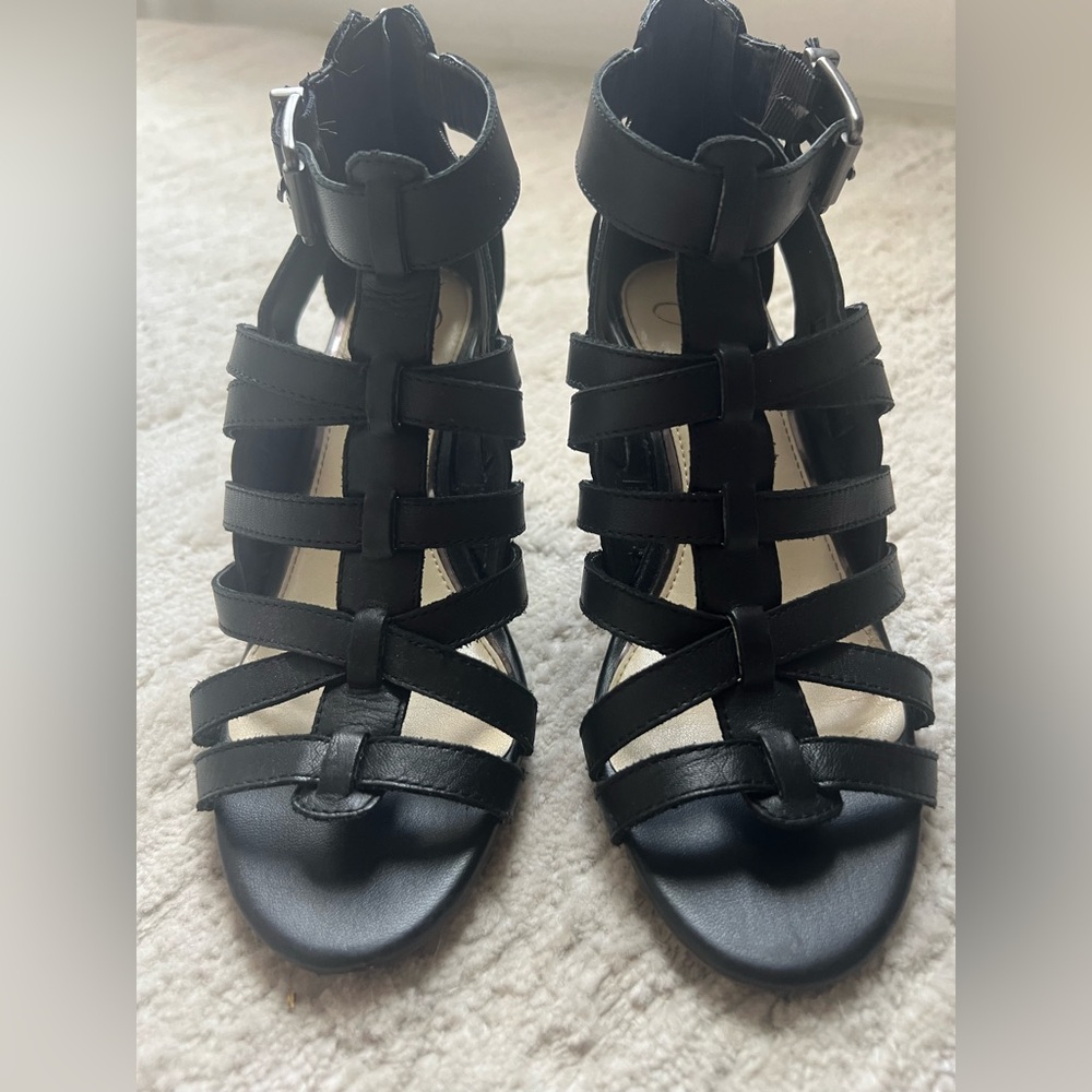 Jessica Simpson Black Wedge Sandals